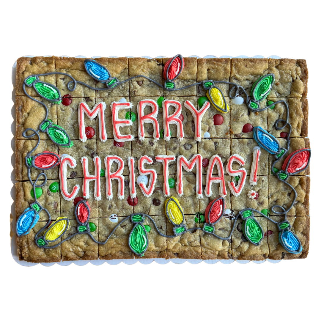 Christmas Lights Rectangle Cookie Cake