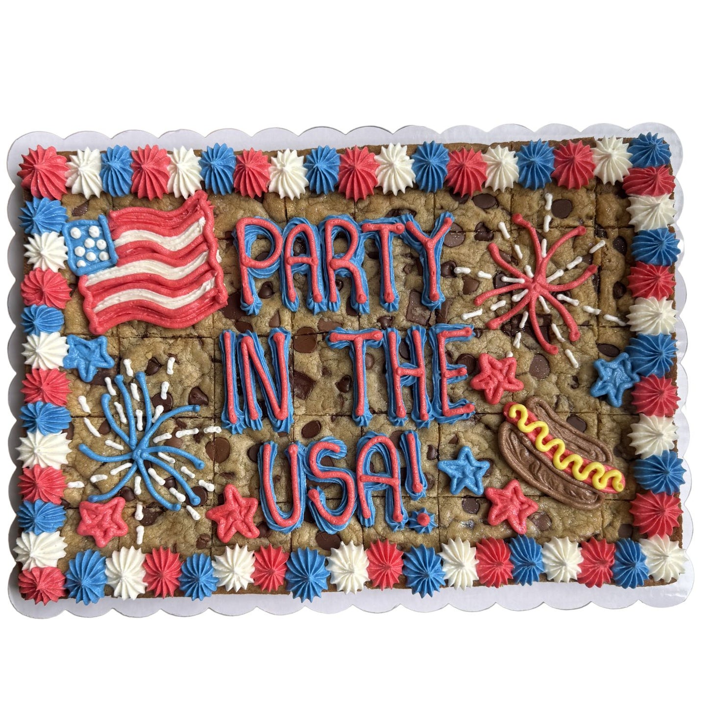 Fourth of July Charm Rectangle Cookie Cake