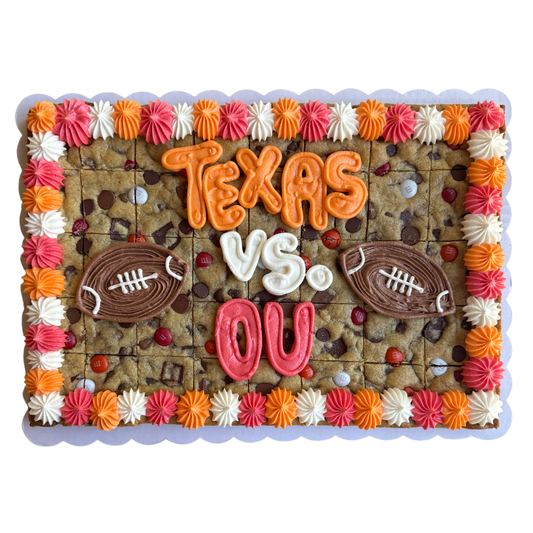 Bubble Letter Rectangle Football Cookie Cake