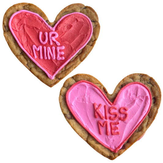 2 Mini Conversation Heart Cookie Cakes