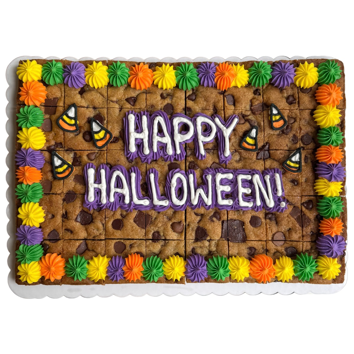 Candy Corn Design Rectangle Cookie Cake