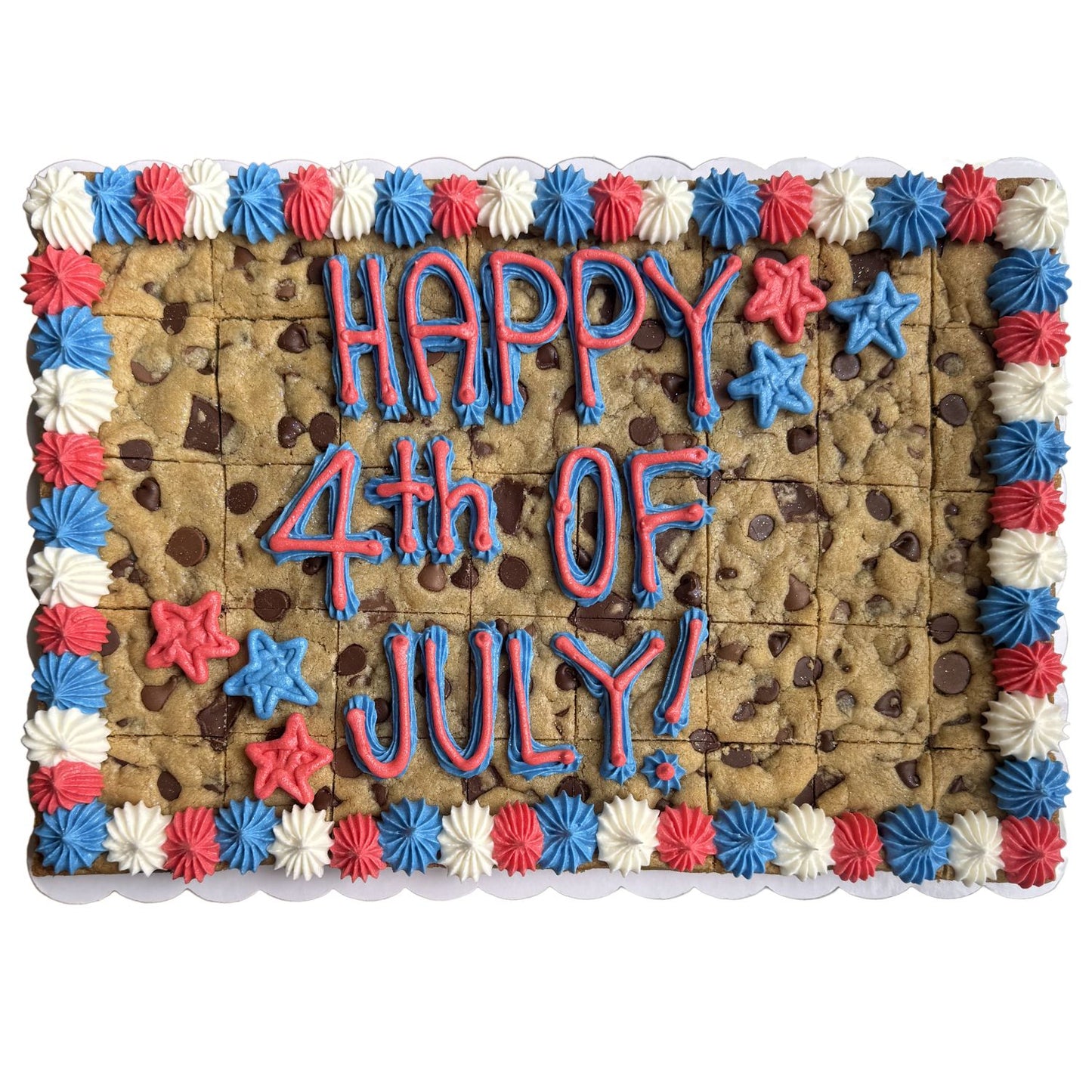 Fourth of July Stars Rectangle Cookie Cake