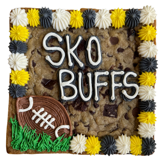Football Themed Square Cookie Cake