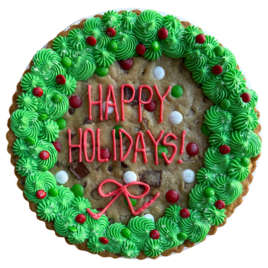 Christmas Wreath M&M Cookie Cake