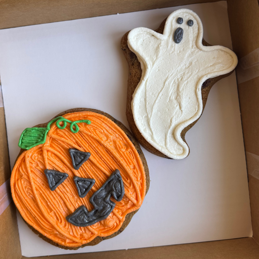 Mini Ghost + Jack-O-Lantern Cookies
